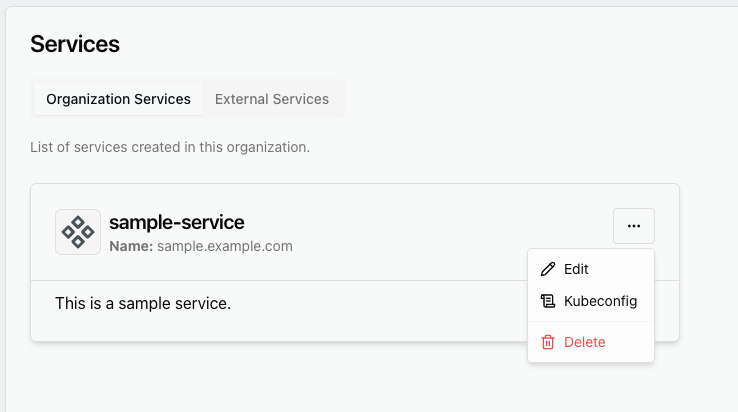 Service Context Menu